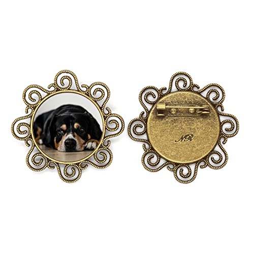 Broche de flor para fotos de perros y mascotas pin de joyería mediana para niñas