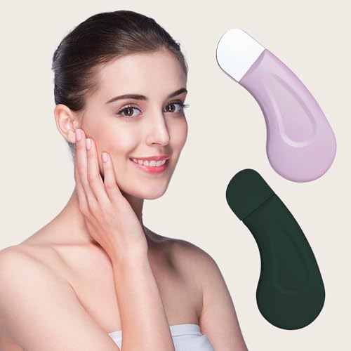 Riceel Silikon Nasen Mitesserentferner, 2 Stück Werkzeuge zum Entfernen Von Mitessern 9.5x3.8cm Mitesserentferner-Schaber Gesichtsspatel für Männer und Frauen