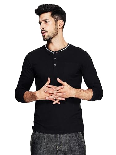 Image of fanideaz Men's Cotton Full Sleeve Henley T Shirts for Men