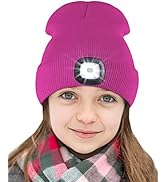 Deilin Mütze mit Led Licht Kinder, USB Wiederaufladbare Strickmütze mit 4 LED Licht Unisex Winter...