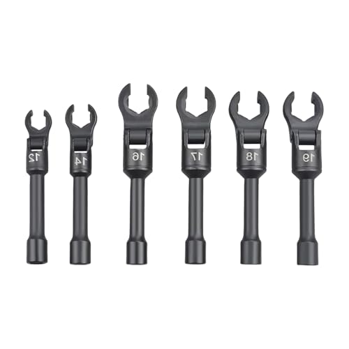 Alloy Steel Swivels Head Open End Wrench Set 6pc 12mm to 19mm for Tight Space and Heavy Dutys Mechanical Maintenance Swivels Head Wrench Set