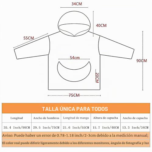 Miniatura 6 de Nland Poncho Mujer Invierno Mantas Sudadera Cuadros Cálida Capa Envoltura Del Mantón De Gran Tamaño Sudadera Con Capucha Verde,Talla Única