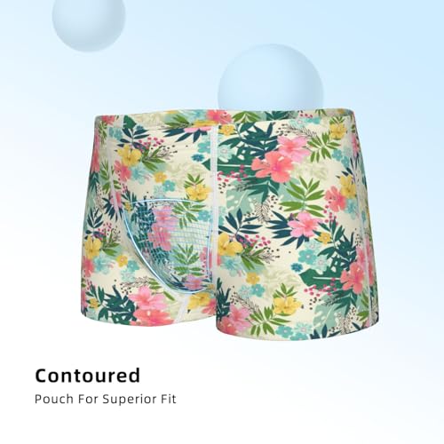 Boys' Cotton Boxer Brief Soft Underwear-Tropical Flowers4