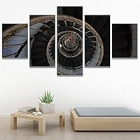 SIGNWIN 5 Panel Canvas Wall Art Architecture & Maps Closeup Cool Industrial Multicolor Patterns for Home Decorations Ready to Hang - 60