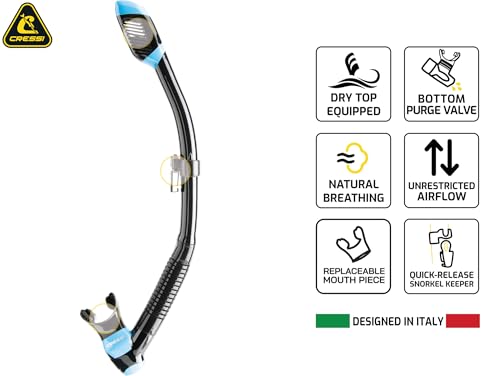 Cressi Kit de Buceo y Snorkel - Máscara Freediving F1 y Snorkel Seco Supernova - Diseñado en Italia miniatura 4