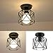 Licperron Semi Flush Mount Ceiling Light, E26 E27 Retro Black Industrial Ceiling Light Fixtures for Porch Hallway Kitchen Farmhouse Light Fixtures, 4 Pack, UL Approval