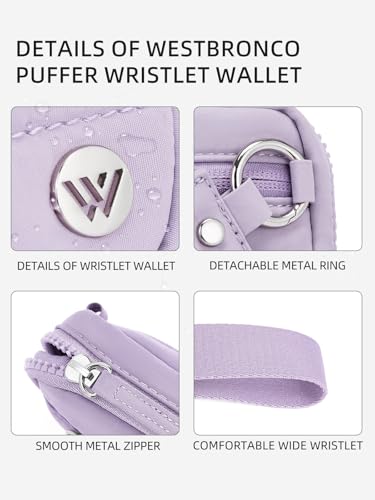 Image of WESTBRONCO Wristlet Wallets for Women - RFID Blocking Quilted Nylon Phone Wallet, Card Holder Purse for Travel & Everyday Use