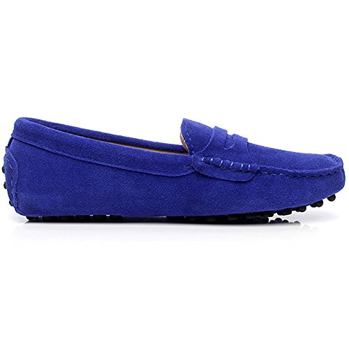 Image of ANUFER Women's Classic Suede Penny Loafers Comfort Handmade Slipper Moccasins