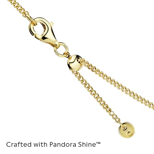PANDORA Curb Chain Necklace - Compatible Moments Charms - Gift for Her - 14k Gold Plated - Jewelry for Women - With Gift Box - 23.6"3