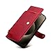 Jiajihua Cover Compatible with Huawei Y5 2018 / Y5 Prime 2018,Compatible with Honor 7S / 7A (Russia) Lanyard Magnetic Clasp Flip Kickstand Wallet Zipper Card Slot Phone Case Red