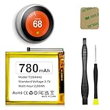 RRUHHK TL284443 Battery, 780mAh New Upgrade High Capacity Battery Replacement for Nest Learning Thermostat 2nd 3rd Generation T3008US, T4000ES, T3007ES, A0013 with Full Set Repair Tool Kits