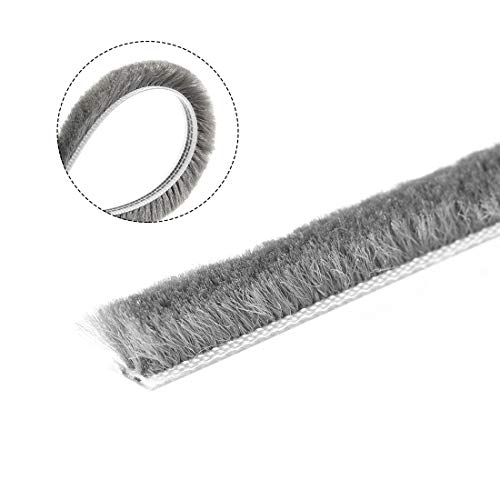 Uxcell Brush Weather Stripping, 15M/49.2Ft Card-Slot Seal Strip Pile Weatherstrip Door Sweep Brush For Door Window, 6X8Mm/Wxh #TOP2