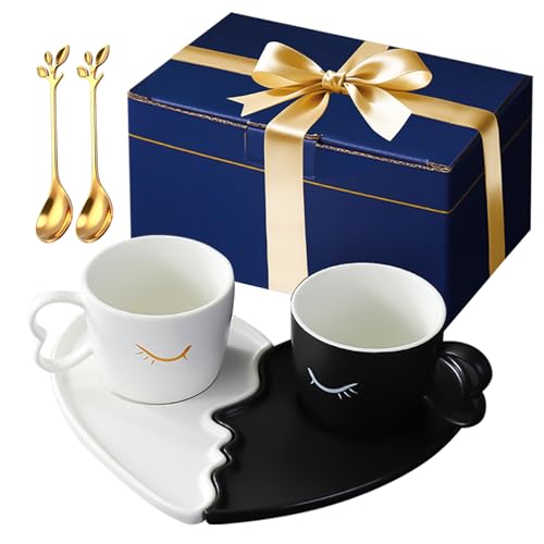 auvstar Küssende Tassen Set,Kaffeetassen,Partnertassen Männer Frauen Frau,Geschenk Hochzeit,Tassen für Paare zu Hochzeit Verlobung...