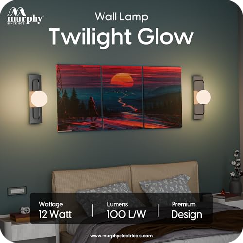 Image of Murphy Twilight Glow 9W Wall Light Pack of 2 | 3-in-1 Color Changing LED (Warm White /Cool White /Natural White) with 2-Year Warranty | Modern Premium Lamp