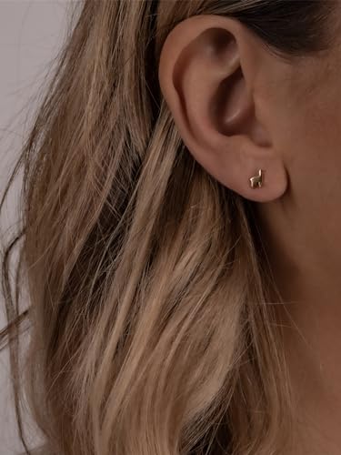 Glanzstücke München Damen-Ohrstecker Alpaka Sterling Silber gelbvergoldet - Ohrringe Lama Ohr-Schmuck Trend gelb-gold