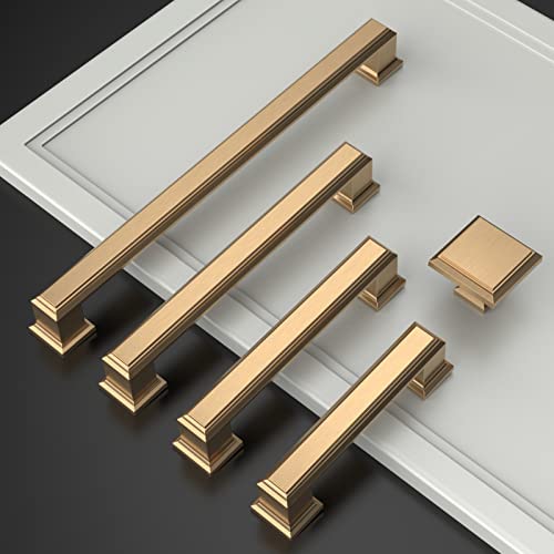 Manijas de aparador de bronce champán Asidrama de 5 pulgadas, sofisticación para tus muebles 6