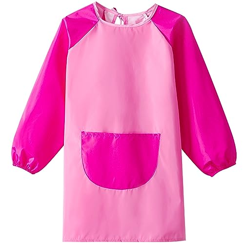 RUOXIXI 1 Piezas Delantal Infantil Pintura Delantal Impermeable Artista Delantales Manga...
