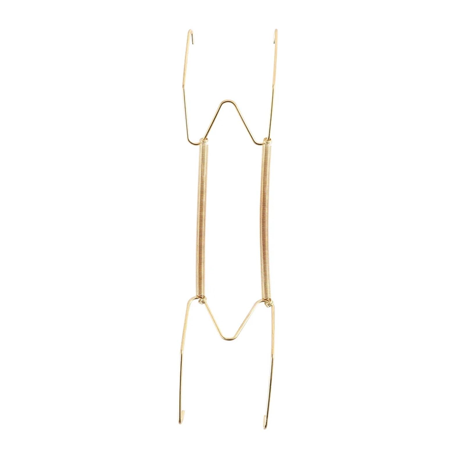 Plate Hangers for Walls W Type Golden Art Wall Display Invisible Hook Plate Dish Hanger Spring Holder Decoration Crafts(12 inch)