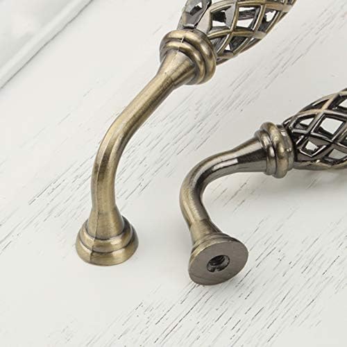 Hardware,pulls,2pcs Retro Vintage Furniture Cabinet Drawer Pull Handles and Knobs,Zinc Alloy Hollow Birdcage Bronze Handle for Kitchen Cupboard Door,Bedroom Dresser Drawer(128 mm)
