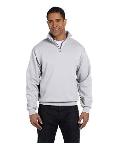 Jerzees 50/50 NuBlend Quarter Zip Sweatshirt - Cadet Collar Pullover, Ash Grey (Sizes Up To 3XL) - View #7