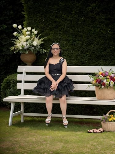 Beaded Homecoming Dresses for Teens Short Prom Dress for Women Tiered Short Formal Evening Ball Gown Puffy with Bow3