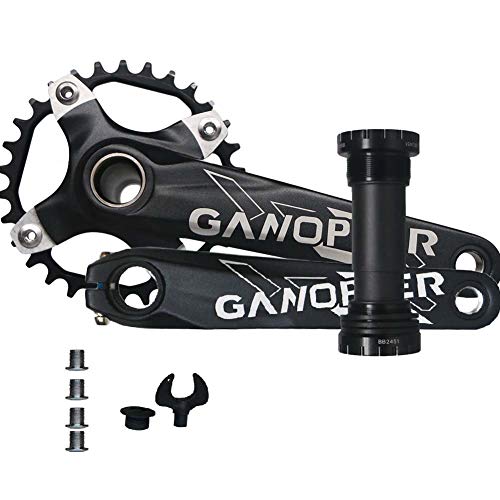 GANOPPER 30T 32T Fat Bike Crankset 175mm 104 BCD Single Speed Chainring Crank Set Narrow Wide Teeth Fatbike Chainset Compatible with BMX MTB Mountain Bicycle MTB