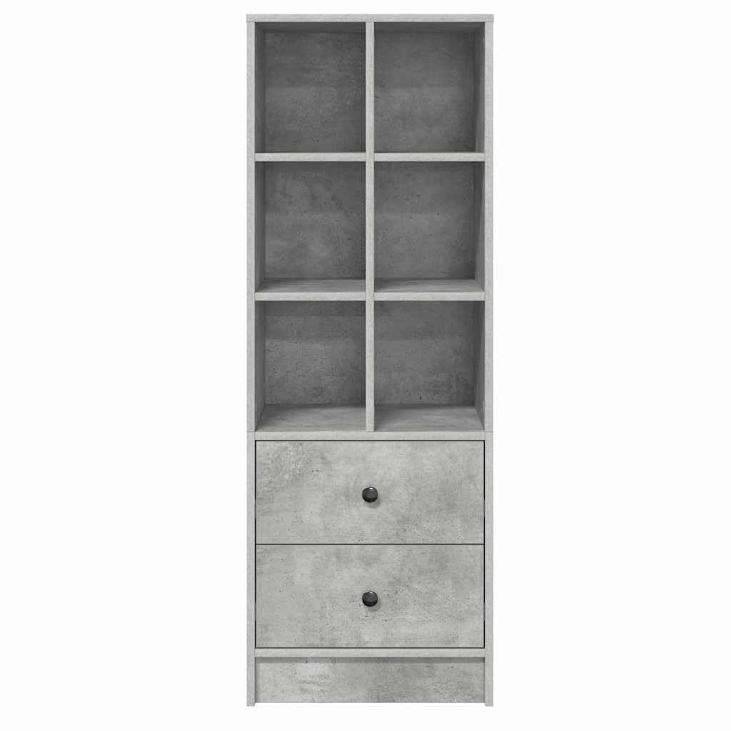 Wysoka deska betonowa, szara, 45,5 x 34 x 127 cm, materiał drewnopochodny, smukły design, wszechstronne miejsce do przechowywania do jadalni, nowoczesna estetyka