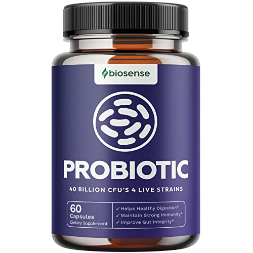 Bio Sense Probiotics Supplement for Men and Women - Natural Pure Immune System Booster with Acidophilus - Digestive Health Detox Cleanse Probiotic Formula 40 Billion CFUs 60 Capsules