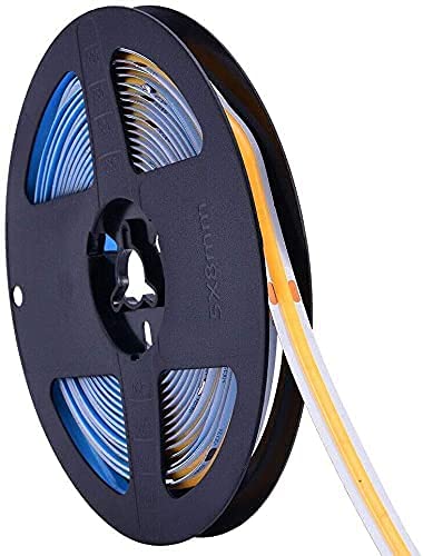 Image of 16.4FT /5M COB Flexible LED Strip Light DC12V /24V 528leds /m Bendable Tape (24V, Yellow)