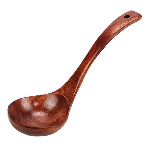 WSSROGY Wooden Soup Spoon Kitchen Soup Ladle Spoon,Porridge Spoon, Kitchen Sauces Soups Cooking Tools.