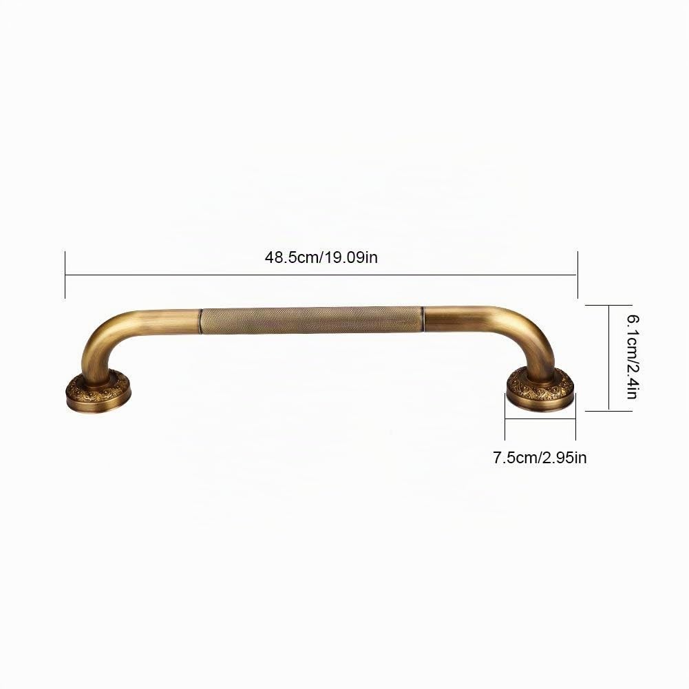 Barre d'Appui en Laiton pour Salle de Bain Douche WC - Montage Murale Robuste Anti-Dérapant - Barre de Sécurité Idéale pour Personnes Agées Enfants Femmes Enceintes Accessoire Sécurité Salle de Bain