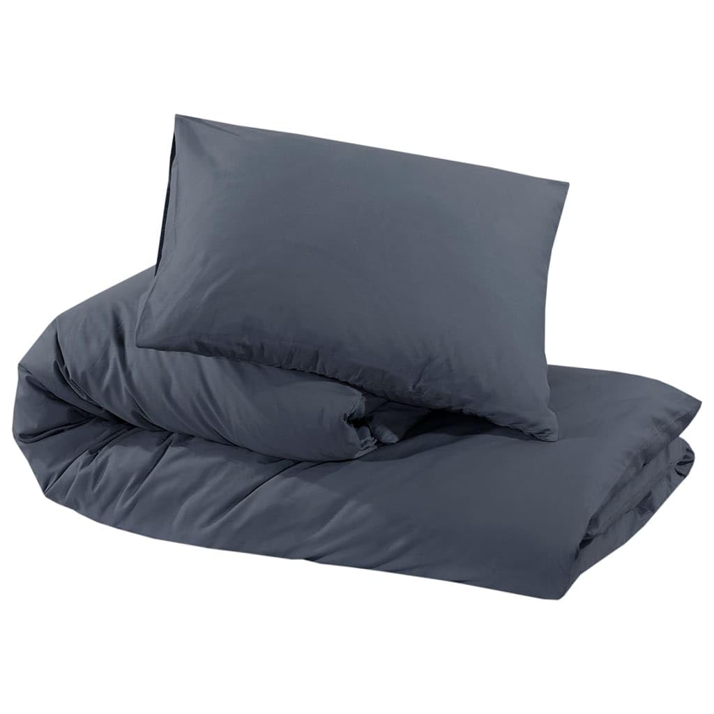 Generico Set Copripiumino Antracite 260x240 cm in Cotone,Biancheria,Lenzuola e Coperte,Copripiumini-136084