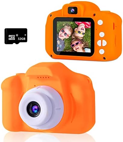 Portable HD Digital Kids Camera, Best Kids Camera Toddler Toys Gifts for 3 4 5 6 7 8 9 Year Old Boys and Girls, Kids Selfie Camera with 32GB SD Card, HD Digital Video Cameras for Toddler