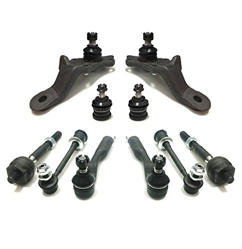 10 Pieces Suspension Steering Kit For Toyota Tundra Front Inner Outer Tie Rod Ends Front Lower Ball Joint Left & Right Stabilizer Sway Bar Links #TOP23