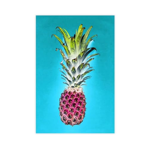 Toile vague fruits néon grand format pour sublimer l'ambiance de votre chambre