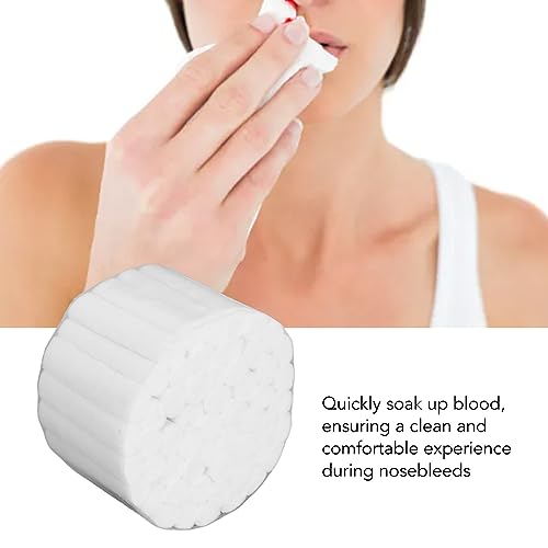 Nasenblutenstopfen, Bequeme Passform, 1000 Stück, Hochsaugfähige Nasenblutenrollen aus Baumwolle mit 20 Clips Unterwegs (3,8 cm)