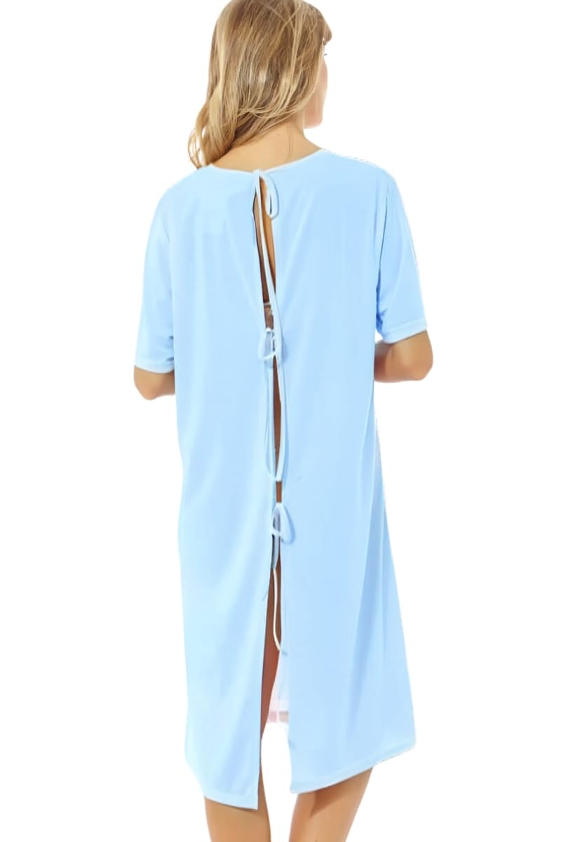 CAMISONES HOSPITAL ABIERTOS DETRÁS HOSPITALARIOS (L, CELESTE)
