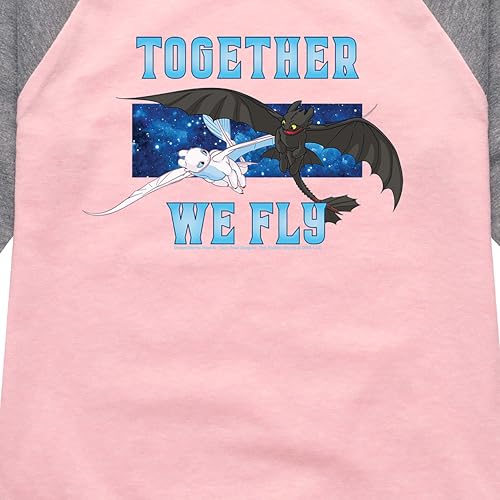 How to Train Your Dragon - Together We Fly - Toddler & Youth Girls Raglan Graphic T-Shirt3