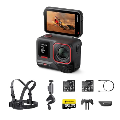 Insta360 Ace Pro 2 Bike Bundle- 8K Waterproof Action Camera Co-Engineered With Leica, 1/1.3&Quot; Sensor, Dual Ai Chip, Leading Low Light, Sup