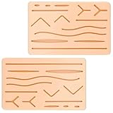 ZUFOR Upgraded Suture Pad （2 pcs) has 3 Layers of Silicone and 14 Wounds，Embedded Rip-Resistant Mesh，Hard to Tear 。Gifts for Medical Students，Suture Pads Perfect The Suture Kit，Suture Practice Pad