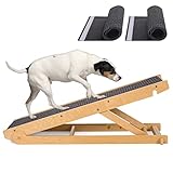 Sunix Wooden Adjustable Pet Ramp, Folding Portable Dog & Cat Ramp for Bed and Car, Dog Car ramps...