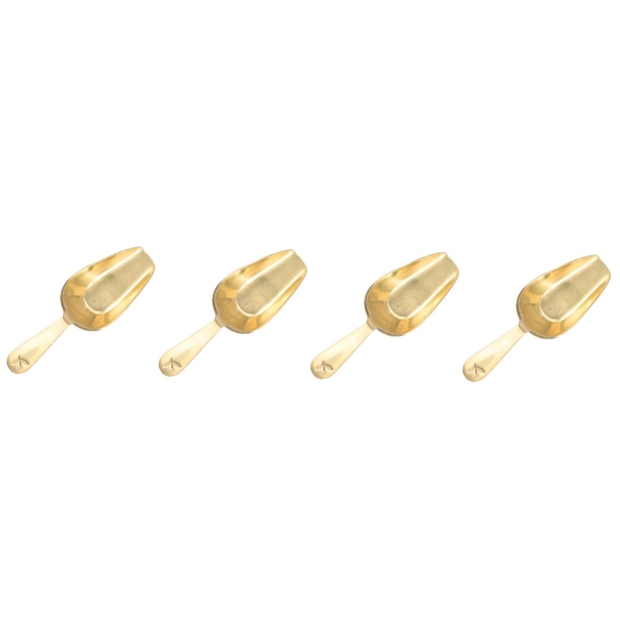 Cabilock 4piezas Cucharilla De Latón Para Té y Café Cucharón Ligero y Portátil Accesorio De Cocina Ergonómico Para Infusiones y Granos De Café Fácil De Limpiar y Usar