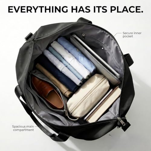 Image of Nylon 41 Liter Expandable Travel Bags for Women, Duffle Bags for Women Luggage, Foldable Vanity Traveling Bag, Waterproof Hand Bag for Ladies Personal Items (Assorted Color)