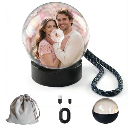 Sniegauu Memory Orb Ball 2.7 Crystal Video Orb USB Upload Photos & Videos Auto Loop Playback Personalized Gift for Couples Anniversary Birthday Wedding & Mothers Day (Mac & Windows)