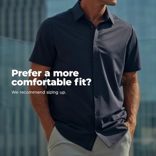 BYLT Exec Button Down Men's Short Sleeve Casual Dress Shirt - Professional Stretch Moisture Wicking Business Formal2