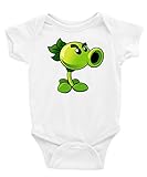 Peashooter Plants vs. Zombies Short Sleeve Unisex Onesie (3-6) White