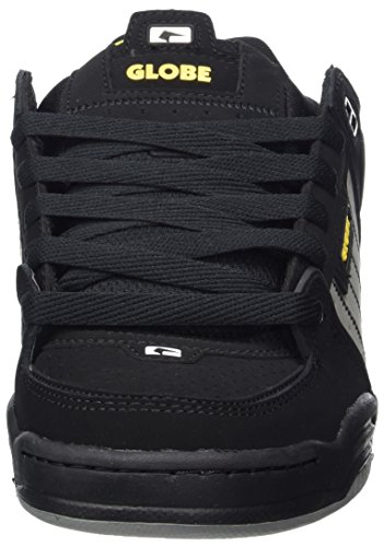 Image of Globe Men's Fusion File Skateboard Shoes, Black Black Grey Yellow, 44.5