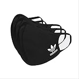 Due strati di tessuto adidas Originals Standard Face Covers 3-Pack, Black/White, Medium/Large