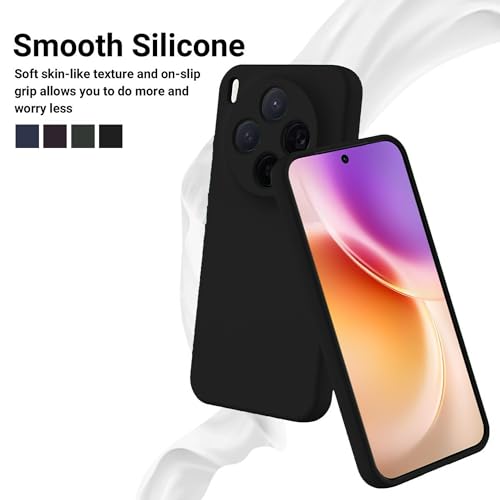 Image of FIRST MART Matte Silicone Back Cover for Vivo X300 - Black