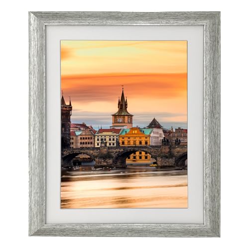 EVQUIT 11x13 Photo Frame Gallery Picture frame with 8x10 mat,Freestanding and Wall Mountable,Silver